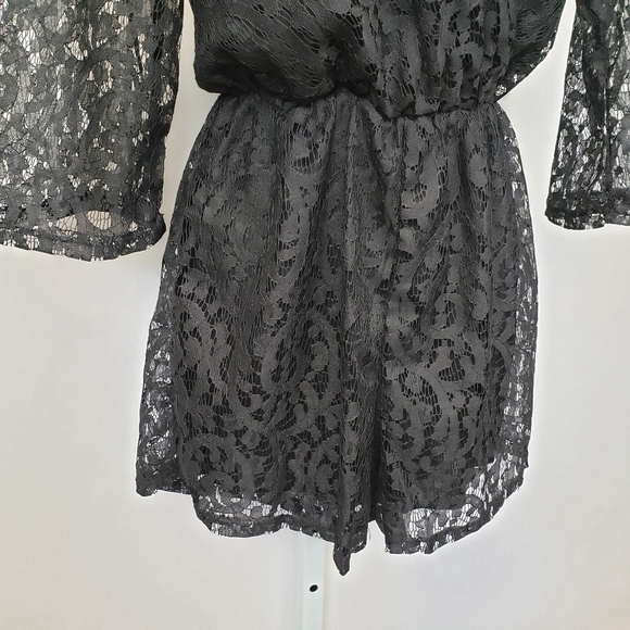Everly black lace romper size small made in USA - Picture 3 of 9
